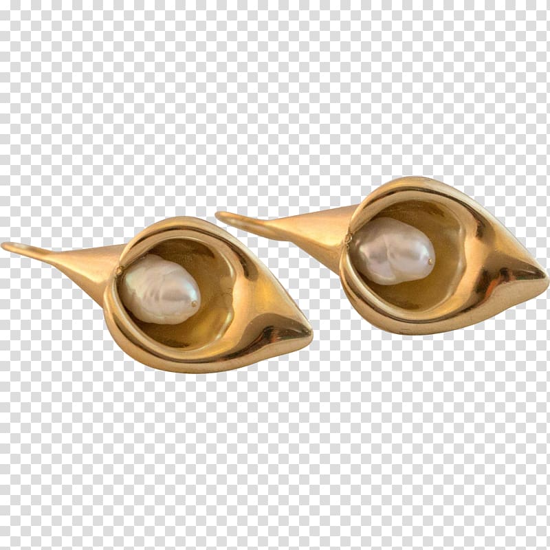 Earring Cultured freshwater pearls Jewellery Gold, callalily transparent background PNG clipart