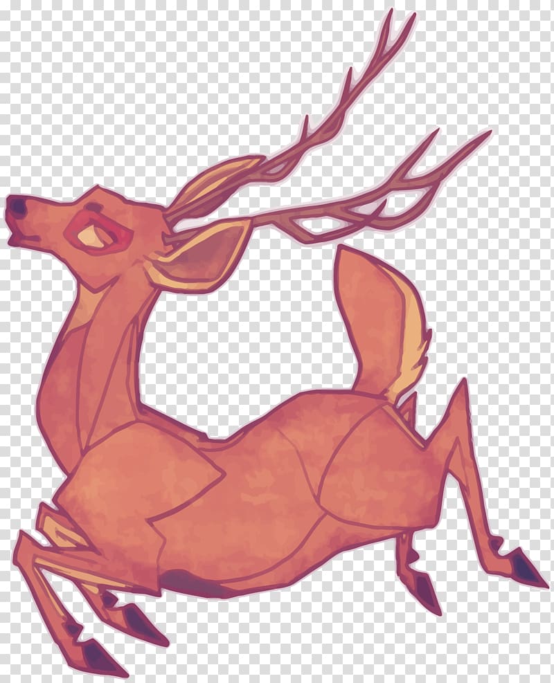 Reindeer Drawing Illustration, The runs the deer transparent background PNG clipart