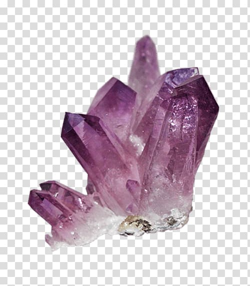 Natural Crystals Amethyst Crystal cluster Quartz, gemstone transparent background PNG clipart