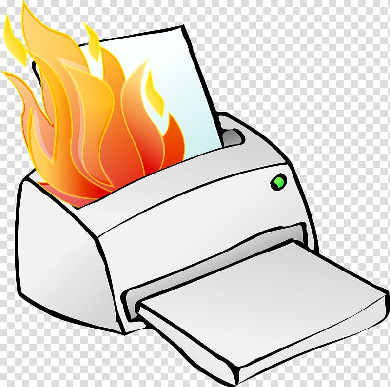 Printer Free content , Burning Cartoon Printer transparent background PNG clipart