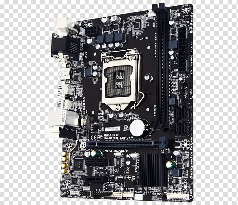 Intel GIGABYTE GA-H110M-S2H LGA 1151 microATX Motherboard, intel transparent background PNG clipart