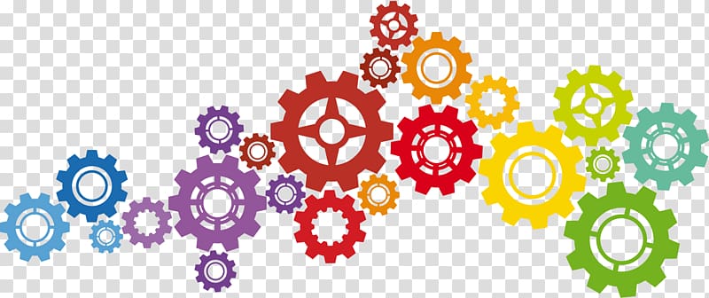multicolored gear illustration, Gear Mechanical Engineering Encapsulated PostScript, gears transparent background PNG clipart