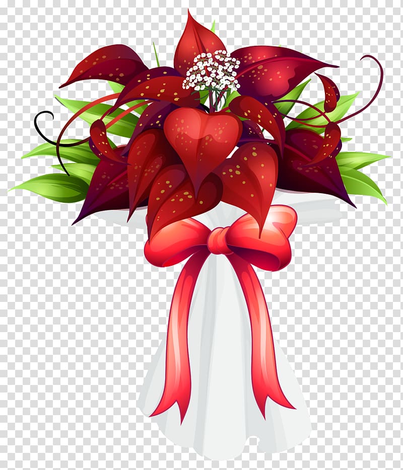 red leaf plant bouquet, Flower bouquet Red , Red Flowers Bouquet transparent background PNG clipart