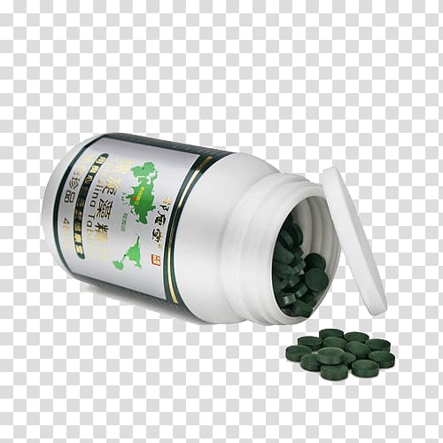 Dietary supplement Spirulina Algae, Bottled Spirulina Free transparent background PNG clipart