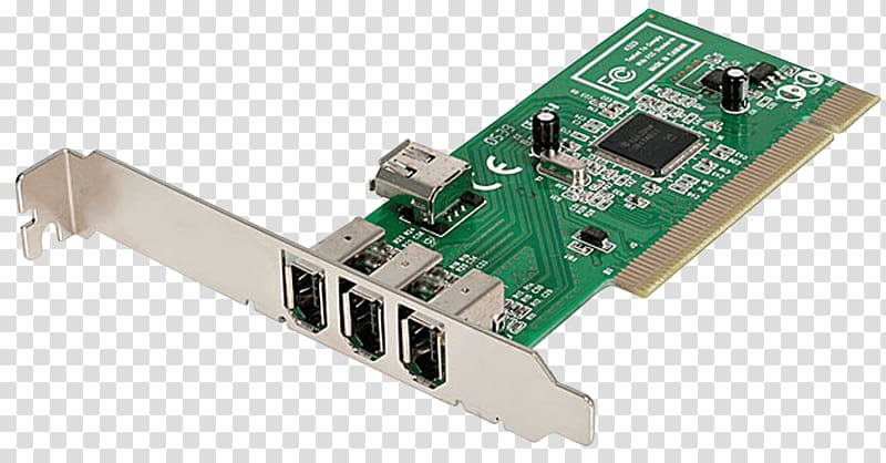 IEEE 1394 Conventional PCI Expansion card Computer port Adapter, Computer transparent background PNG clipart