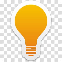 yellow bulb illustration, Bulb Icon Sticker transparent background PNG clipart