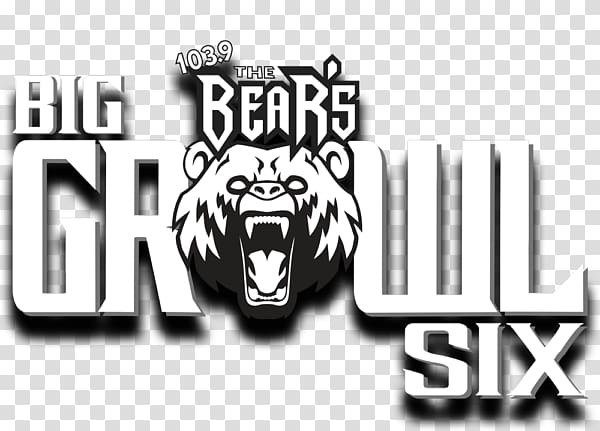 WRBR-FM The Big Growl Tickets in South Bend, IN Logo, Bear roar transparent background PNG clipart