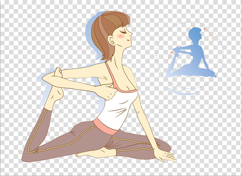 Cartoon Yoga Illustration, Cartoon Girl transparent background PNG clipart