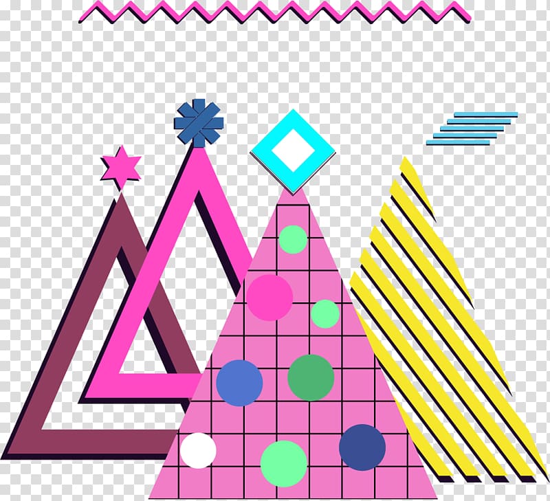 Geometry Triangle, decorative hand colored triangle transparent background PNG clipart