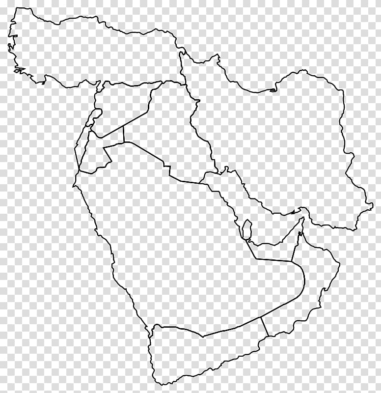blank map of middle east and asia