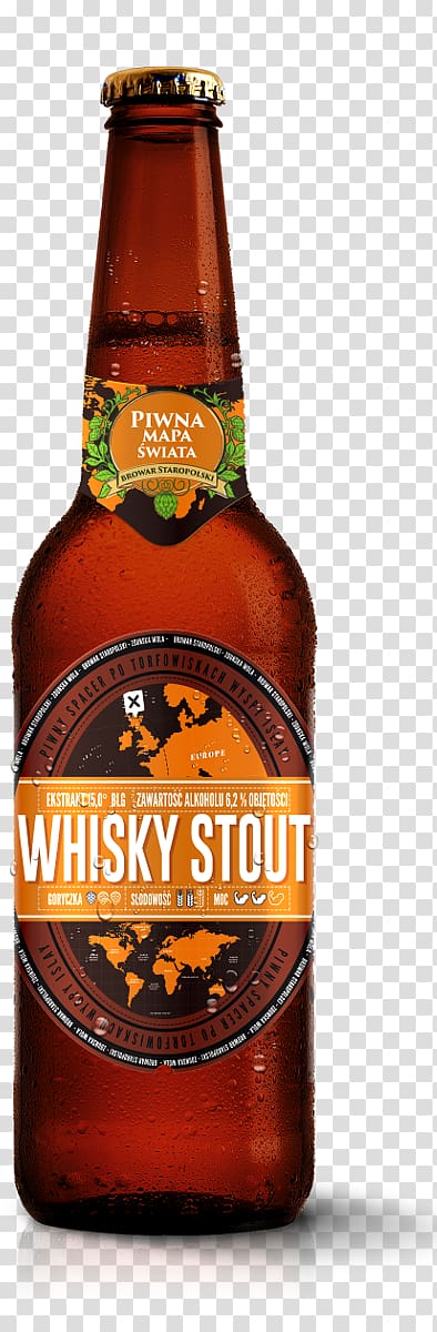 Ale Browar Staropolski Dunkel Wheat beer, Whiskey stones transparent background PNG clipart