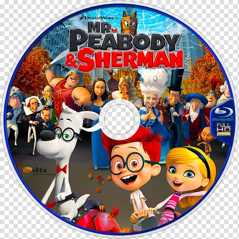 Mr. Peabody & Sherman Film Blu-ray disc DreamWorks Animation, MR. PEABODY & SHERMAN transparent background PNG clipart
