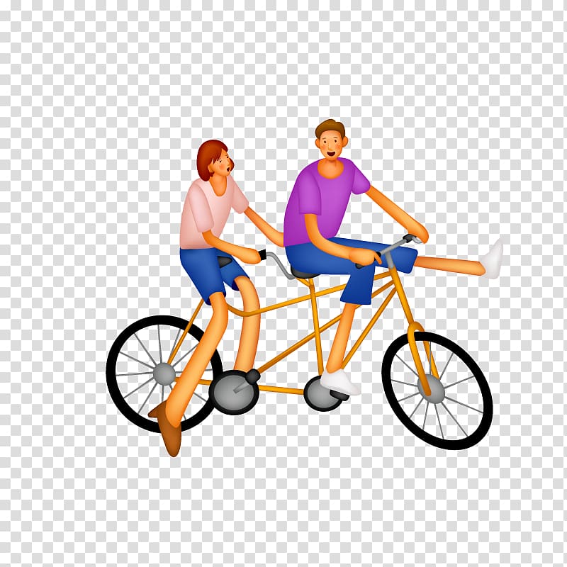 Bicycle People Cartoon Cycling , Double bike model transparent background PNG clipart