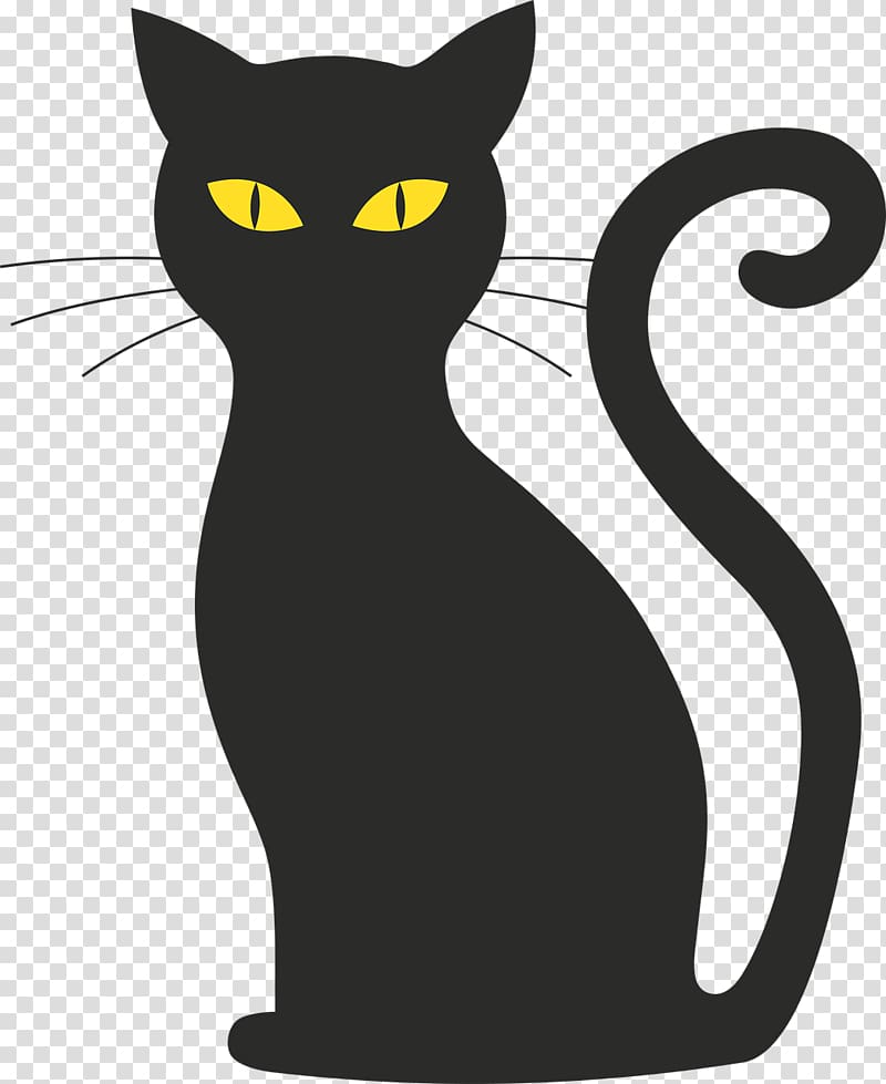 Black cat Kitten Halloween , cat transparent background PNG clipart