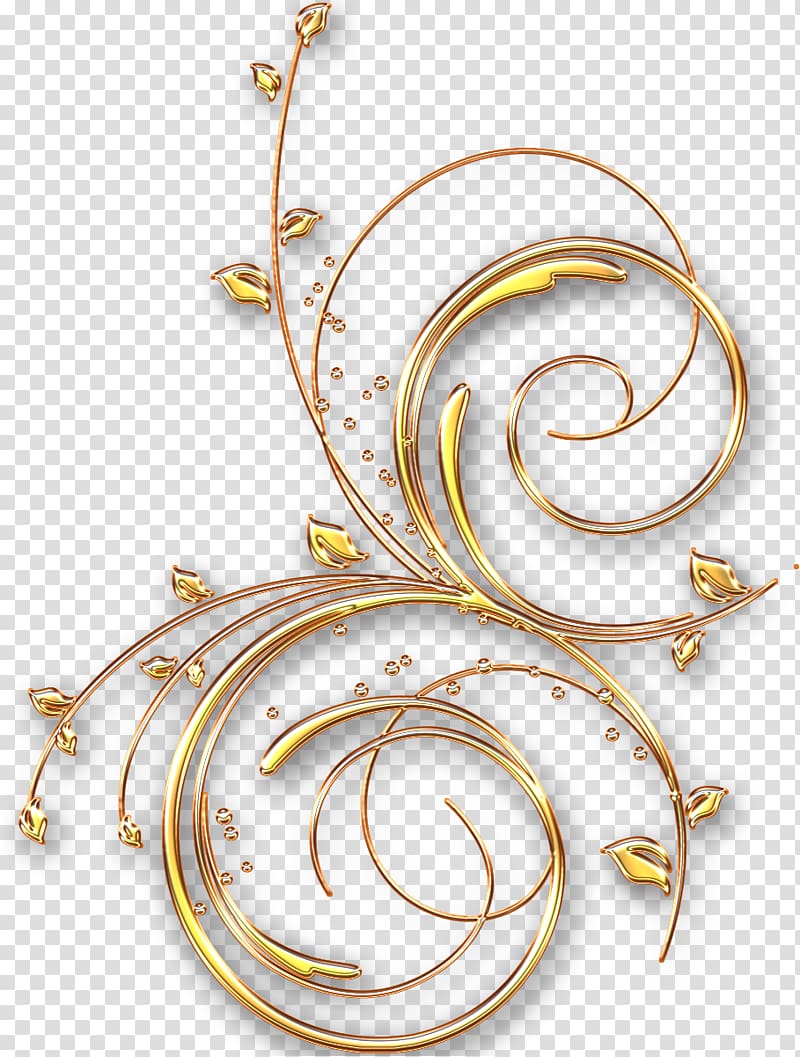yellow scroll , Gold , gold flower transparent background PNG clipart