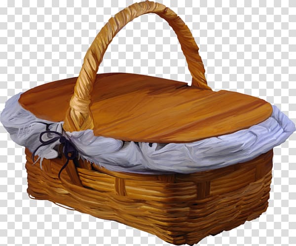 Basket Table Picnic, A hand-made bamboo basket transparent background PNG clipart
