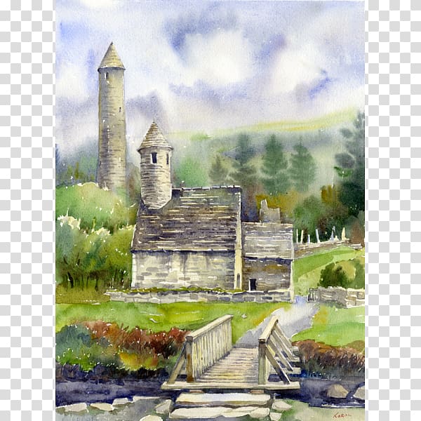 Glendalough Wicklow Watercolor painting Art, painting transparent background PNG clipart
