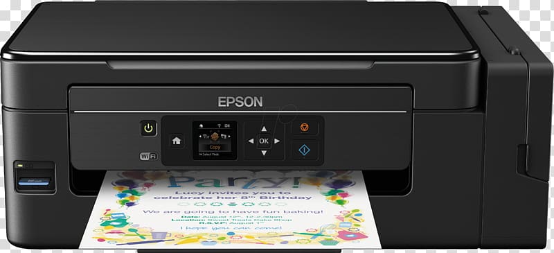 Inkjet printing Multi-function printer Epson Expression ET-2650 EcoTank Epson EcoTank ET-2650, printer transparent background PNG clipart