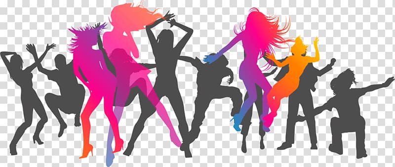 silhouette people jumping dance transparent background PNG clipart