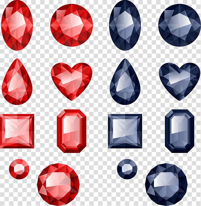assorted-color-and-shape gemstones , Gemstone Jewellery Ruby Illustration, Fine diamond jewelry transparent background PNG clipart