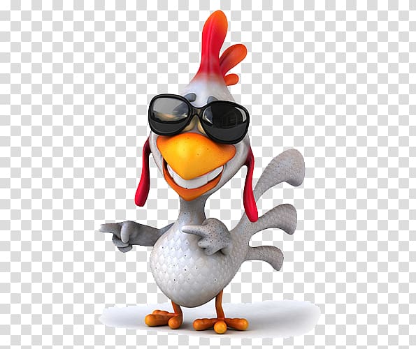 white and red chicken wearing sunglasses illustration, Chicken meat illustration , Chicken wearing sunglasses transparent background PNG clipart