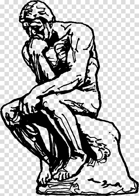 The Thinker The Gates of Hell Sculpture Drawing Masterpiece, thinking man statue transparent background PNG clipart