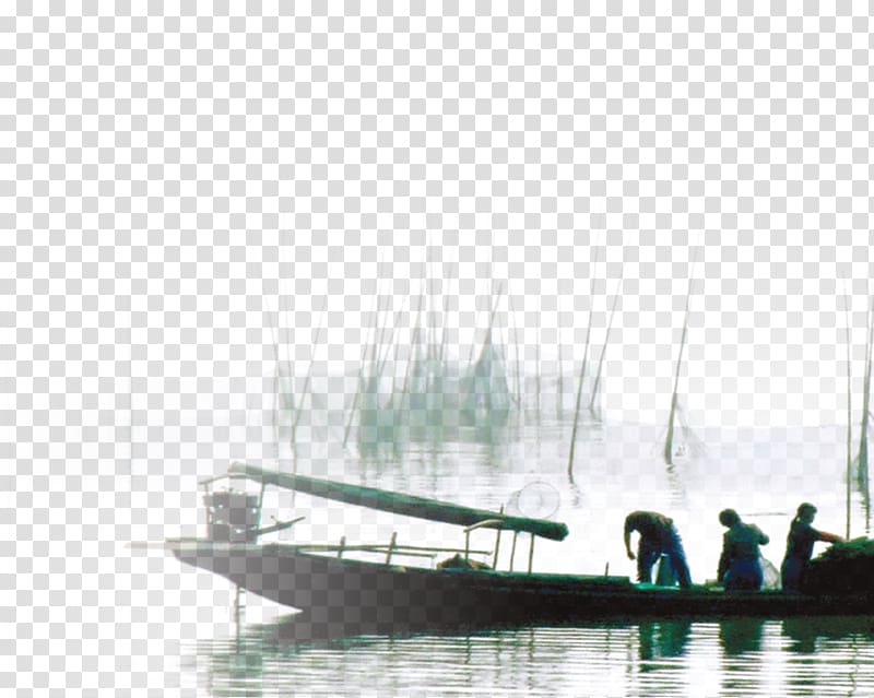 three people riding on black boat during daytime, China Boat Chinoiserie, Lake boat transparent background PNG clipart