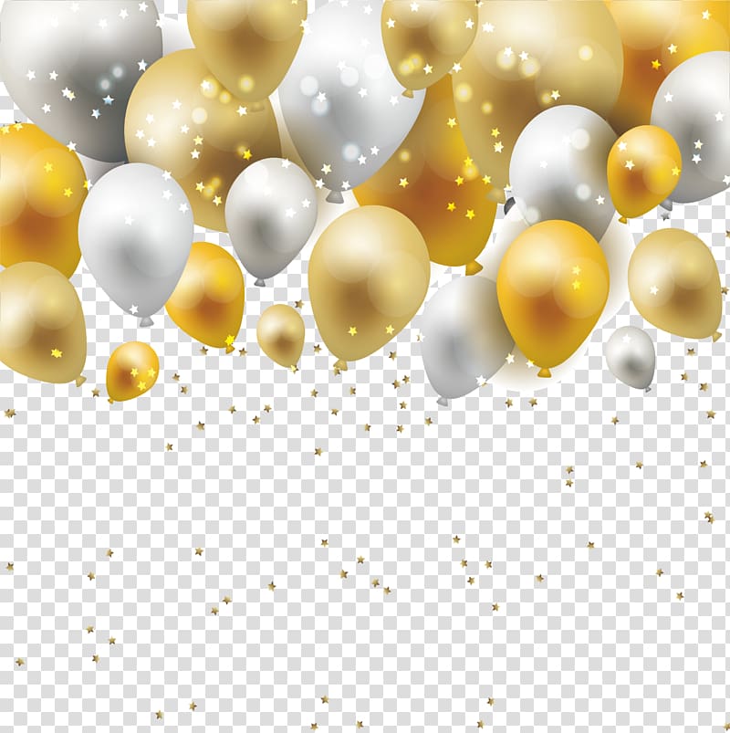 Material Yellow Pattern, Dream gold and silver balloon borders, brown and white balloon graphic transparent background PNG clipart