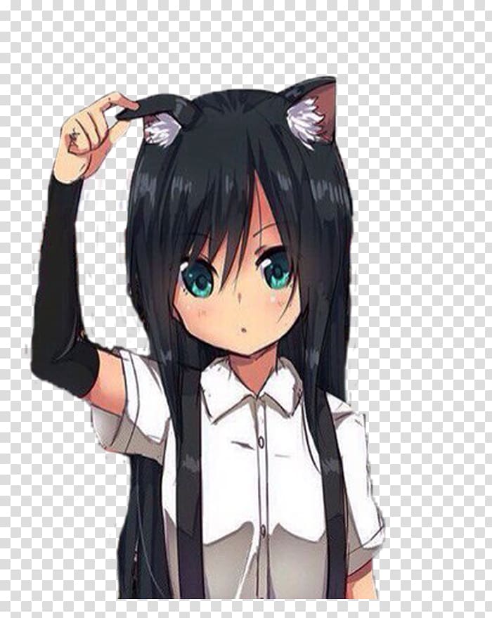 Cat Girl Pullover - Neko Anime Cat Girl, HD Png Download