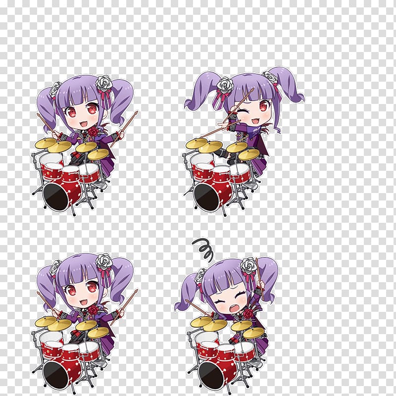 Poppin\' Party Chibi Udagawacho Roselia Anime, hair style transparent background PNG clipart