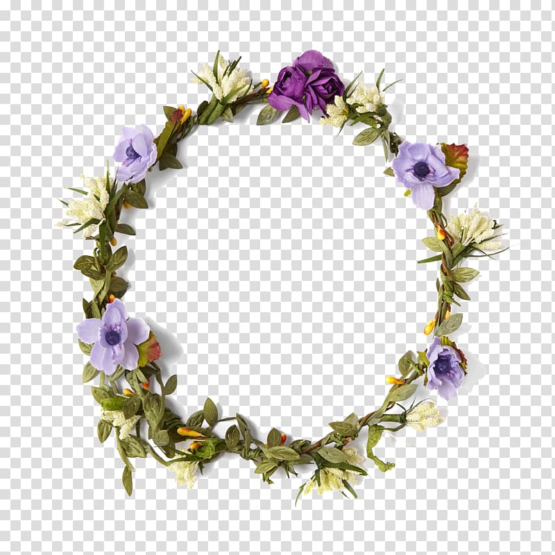 purple and green wreath, Flower Crown Wreath, flower crown transparent background PNG clipart