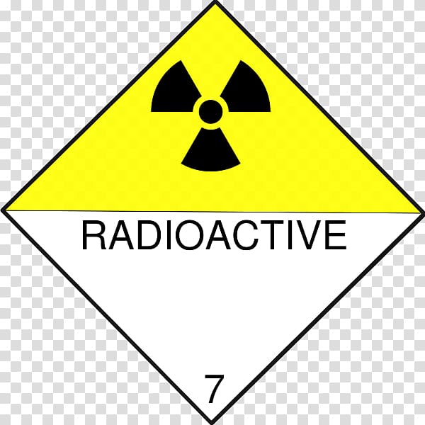 HAZMAT Class 7 Radioactive substances Warning label Dangerous goods Radioactive decay, others transparent background PNG clipart