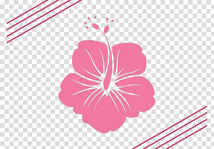 Hawaii Flower Silhouette , Artistic spring pink lilac flowers transparent background PNG clipart