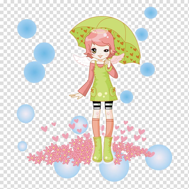 Umbrella Illustration, Montreal umbrella elf love transparent background PNG clipart