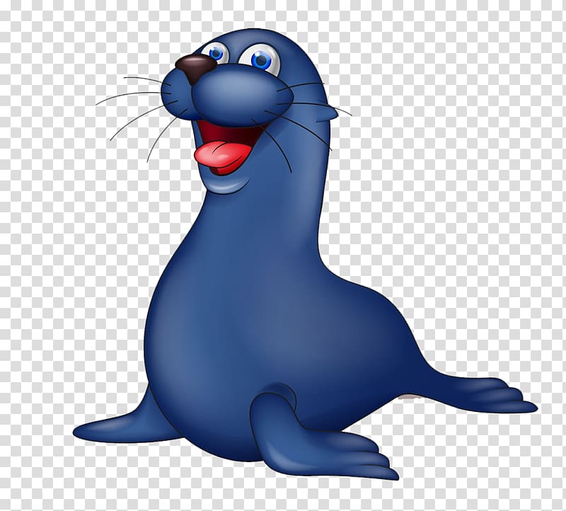 Cartoon Pinniped , Hand painted sea lion material transparent background PNG clipart