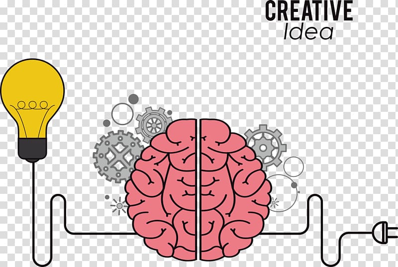 Cerebrum Icon, brain bulb and plug transparent background PNG clipart