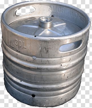 360 L gray keg tank, Metal Beer Keg transparent background PNG clipart