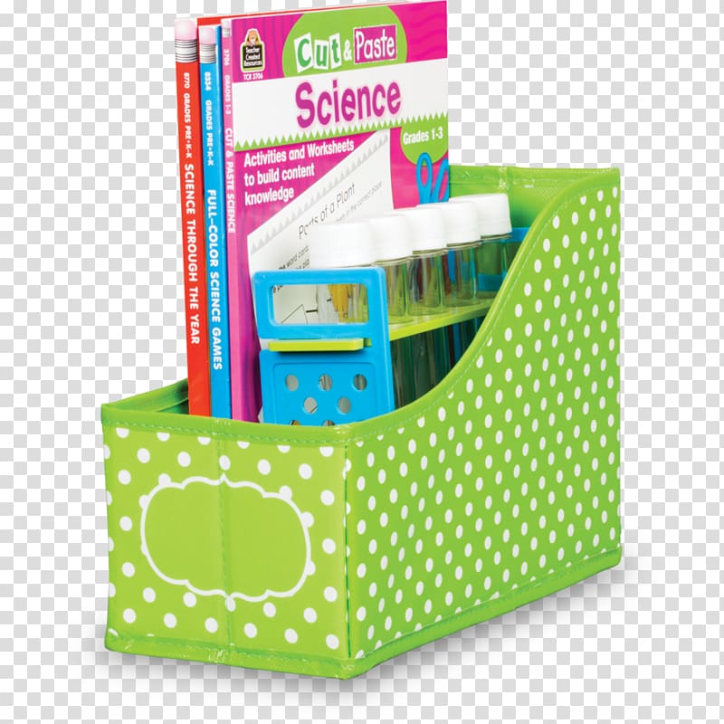 Book Bin Polka Dots Teacher Paper Classroom, lime green 2 pocket folders transparent background PNG clipart