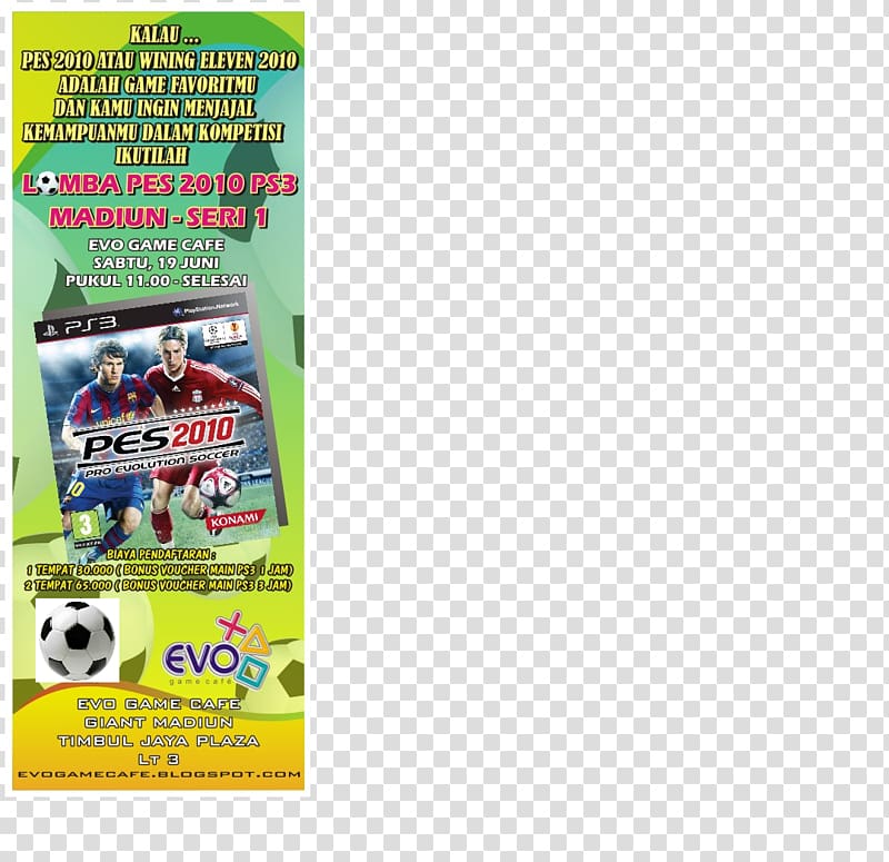 Pro Evolution Soccer 2010 PlayStation 3 Rental PS3 Timbul Jaya Plaza Blu-ray disc, Cafe banner transparent background PNG clipart