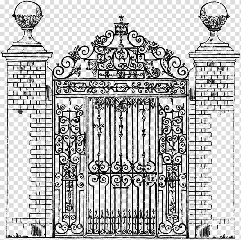 Gate Wrought iron Door , fancy gate transparent background PNG clipart