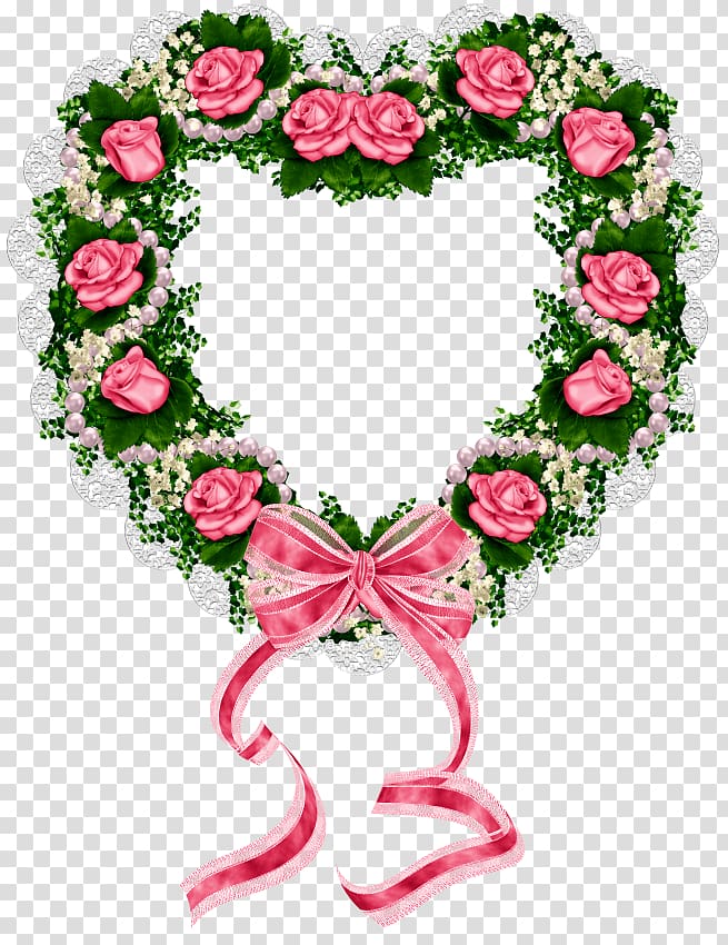 Valentine\'s Day Wedding invitation Flower Wreath Garland, valentine\'s day transparent background PNG clipart