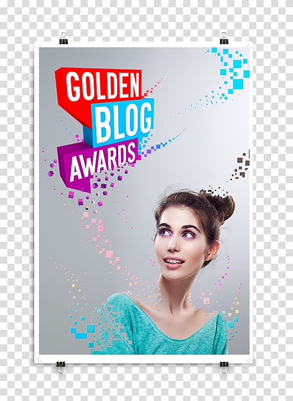 Poster Graphic design Golden Blog Awards Banner, design transparent background PNG clipart