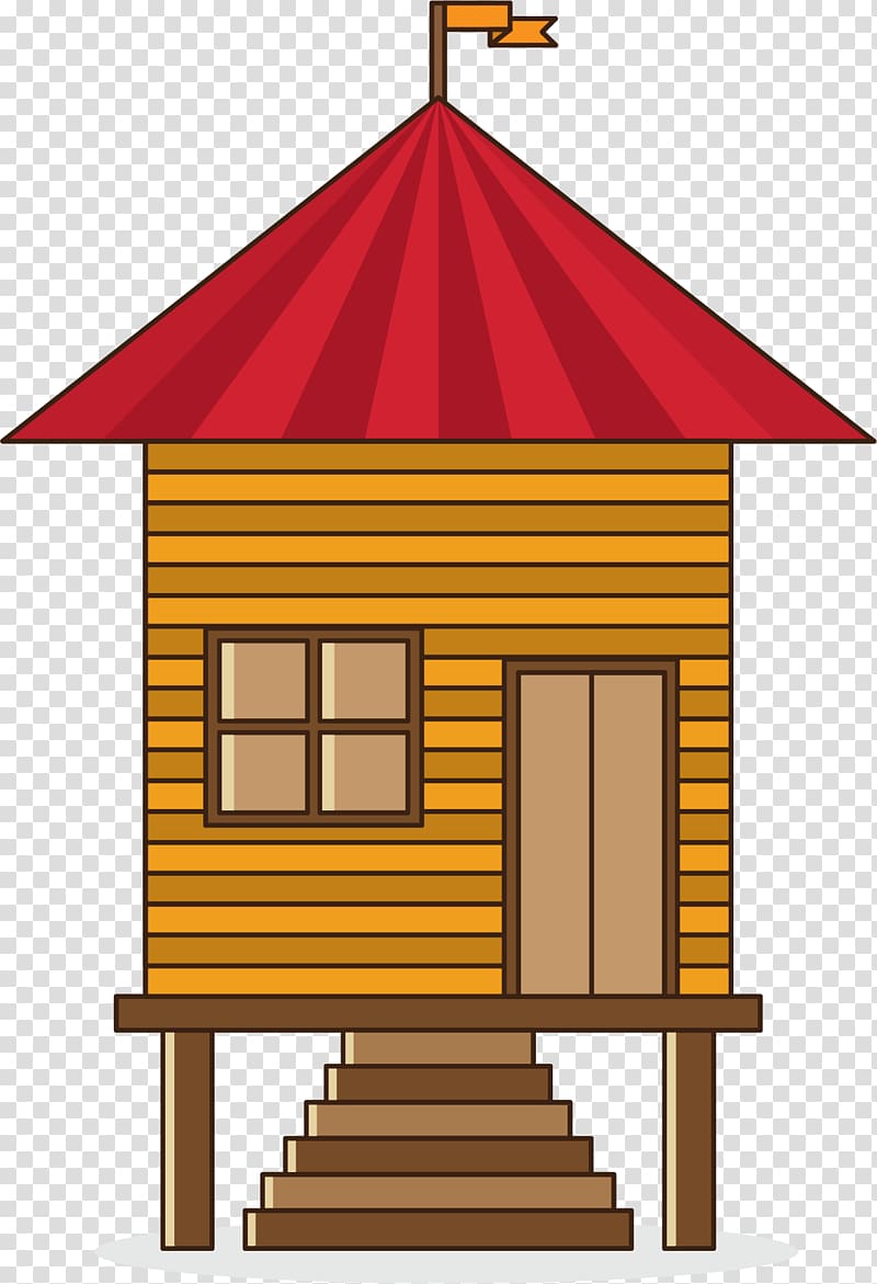 Cartoon , Red roof forest hut transparent background PNG clipart