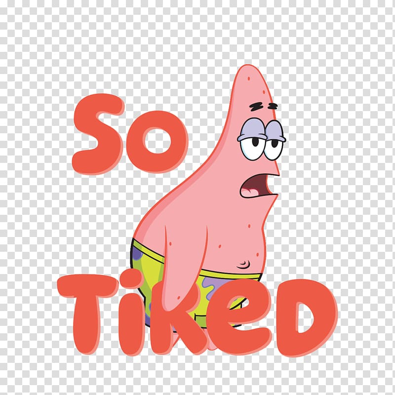 Patrick Star Sticker Viacom International Media Networks , TIRED transparent background PNG clipart