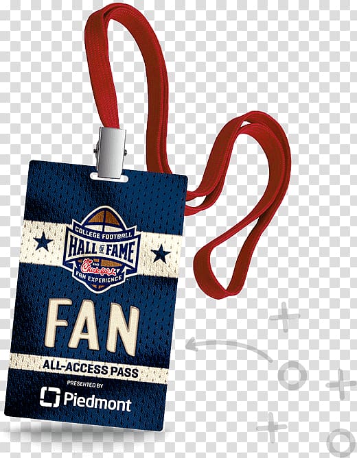 College Football Hall of Fame Clemson Tigers football Access badge American football, all access transparent background PNG clipart