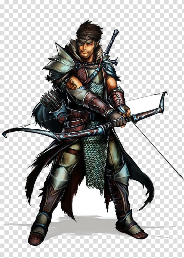 Dungeons & Dragons Pathfinder Roleplaying Game Archery Ranger Fighter, half elf female transparent background PNG clipart