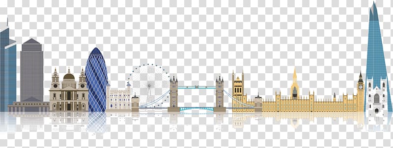 London's landmarks illustration, St Pauls Cathedral Skyline Illustration, London transparent background PNG clipart
