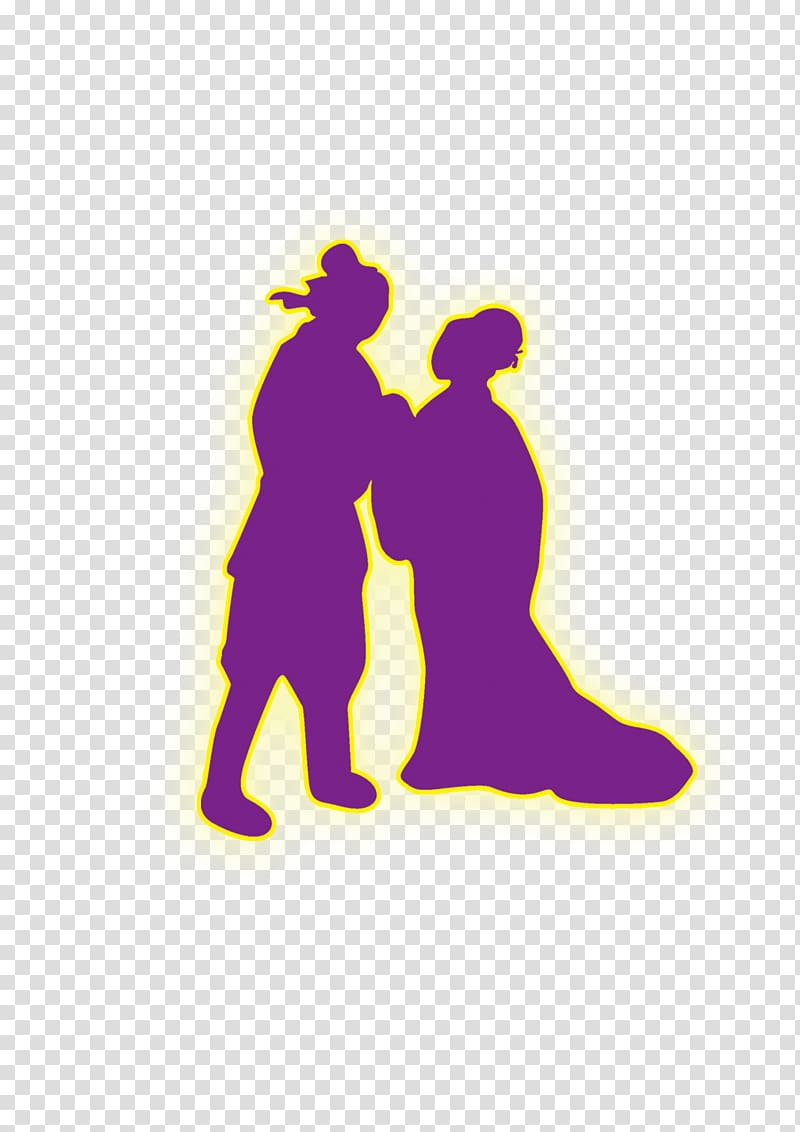 The Cowherd and the Weaver Girl Silhouette Qixi Festival u9d72u6a4b, Valentine\'s Day Tanabata meet transparent background PNG clipart