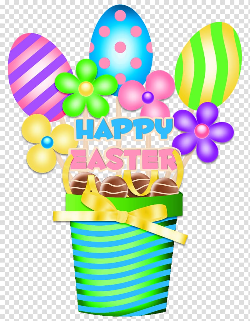 Happy easter graphic, Easter Bunny Easter egg Easter basket , Easter Bucket Decoration transparent background PNG clipart