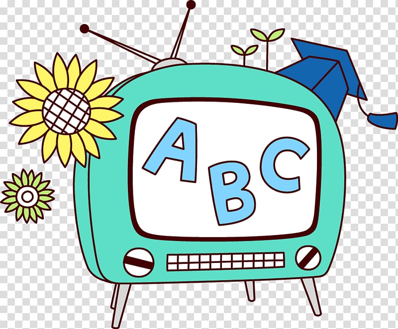 Television set , Educational TV cartoon hand-painted transparent background PNG clipart